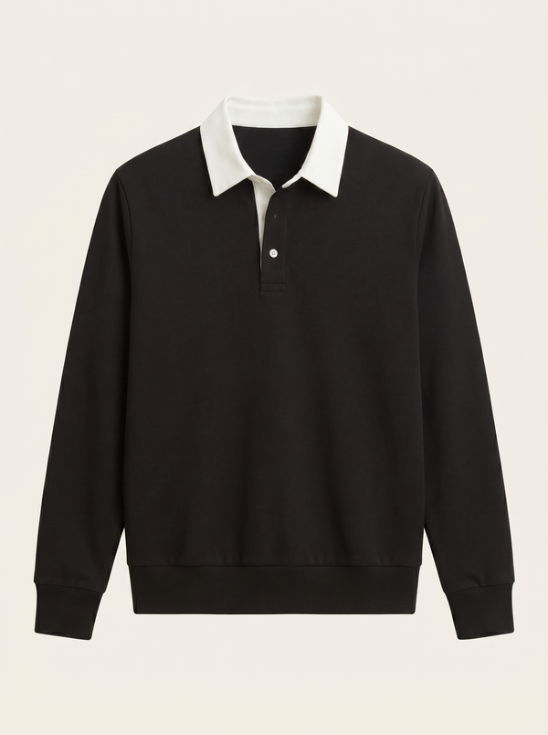The Knit Polo — Nero Cotton Polo Shirt