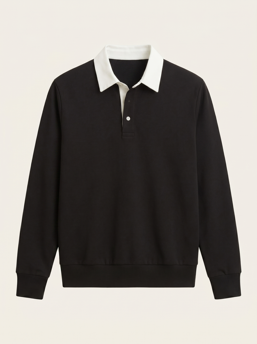 The Knit Polo — Nero Cotton Polo Shirt