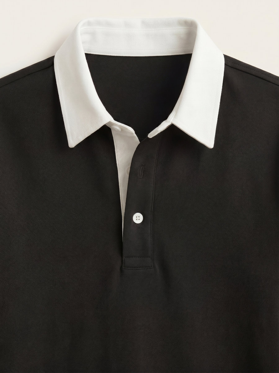 The Knit Polo — Nero Cotton Polo Shirt