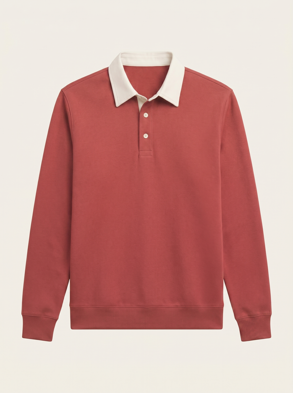 The Knit Polo — Tuscan Red Cotton Polo Shirt