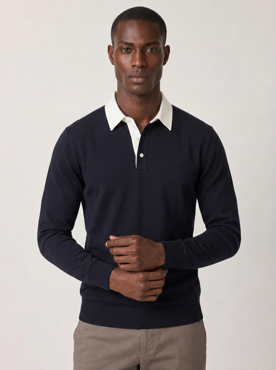 The Knit Polo — Nero Cotton Polo Shirt