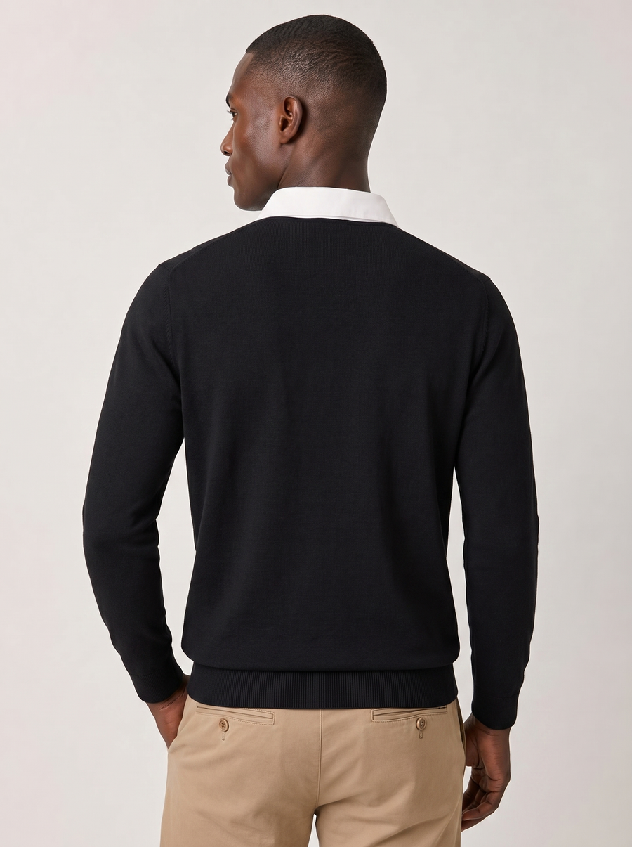 The Knit Polo — Nero Cotton Polo Shirt
