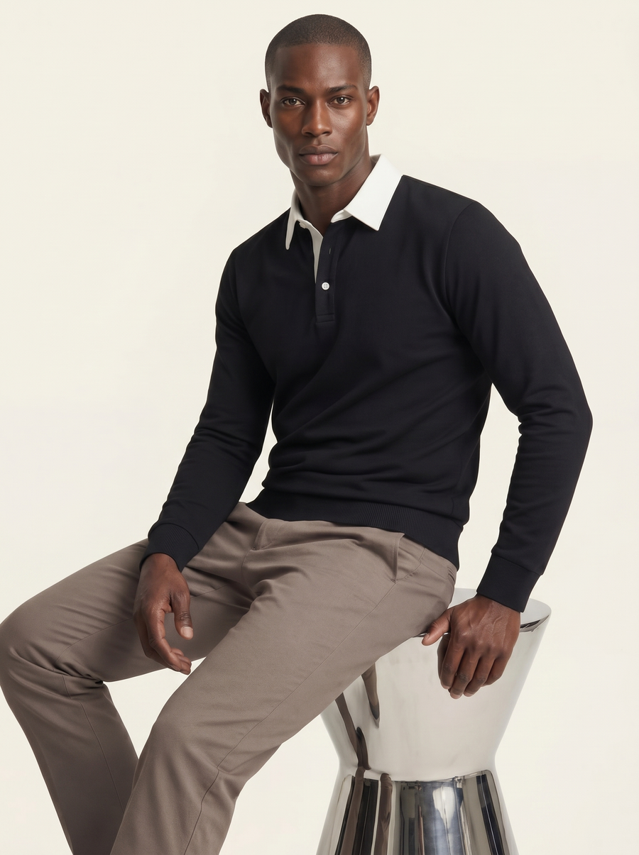 The Knit Polo — Nero Cotton Polo Shirt