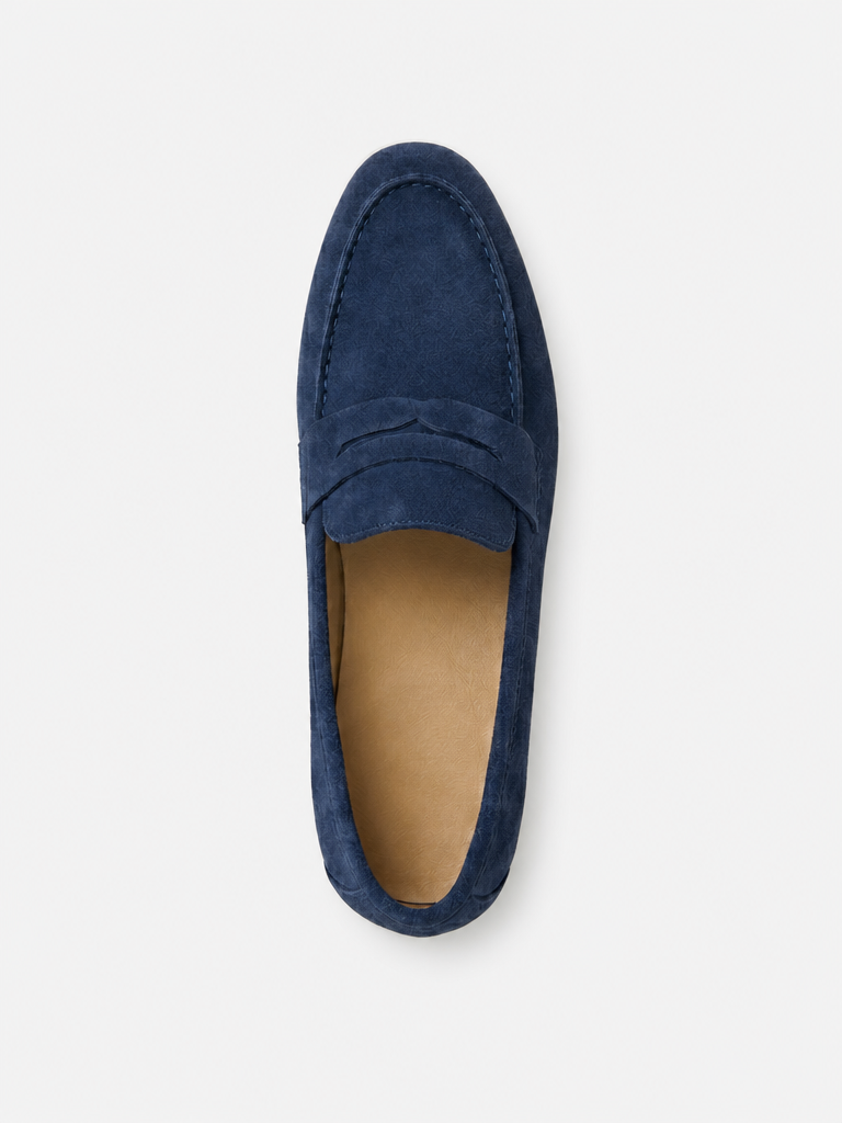 The Suede Loafer in Navy — top view