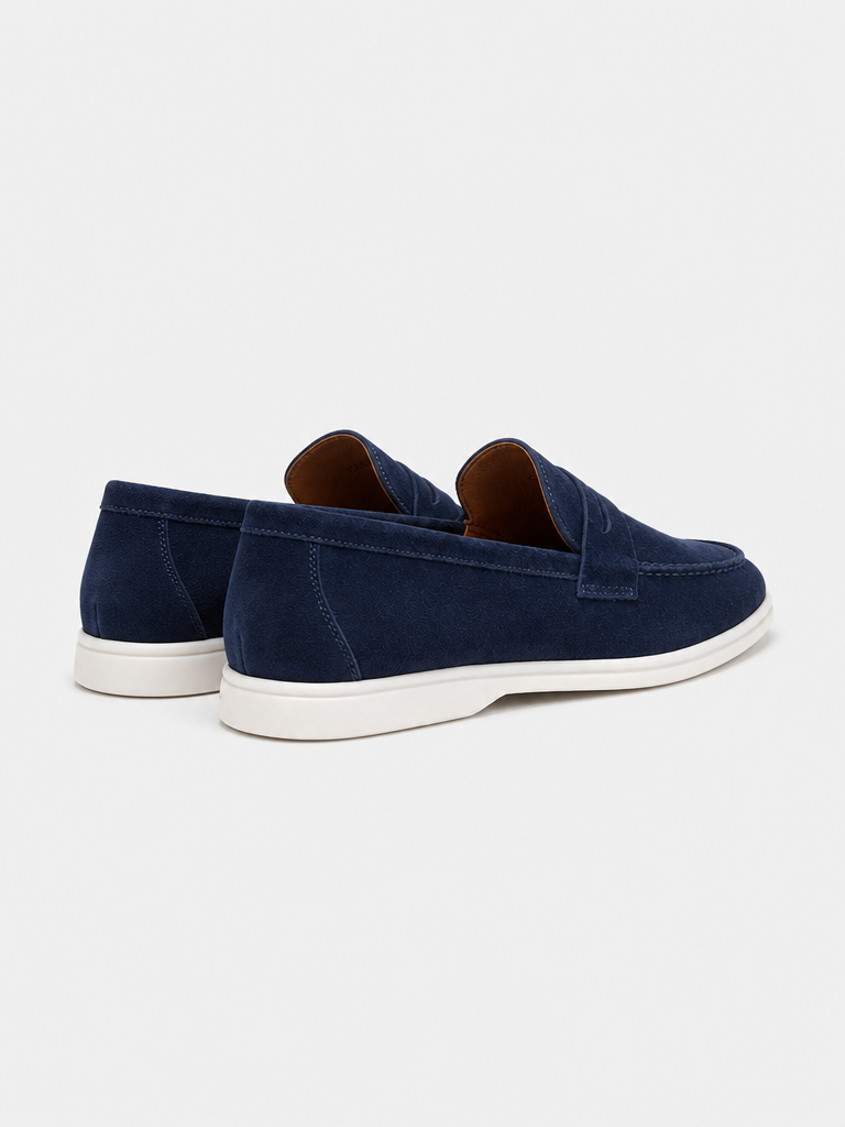 The Suede Loafer in Navy — lifestyle