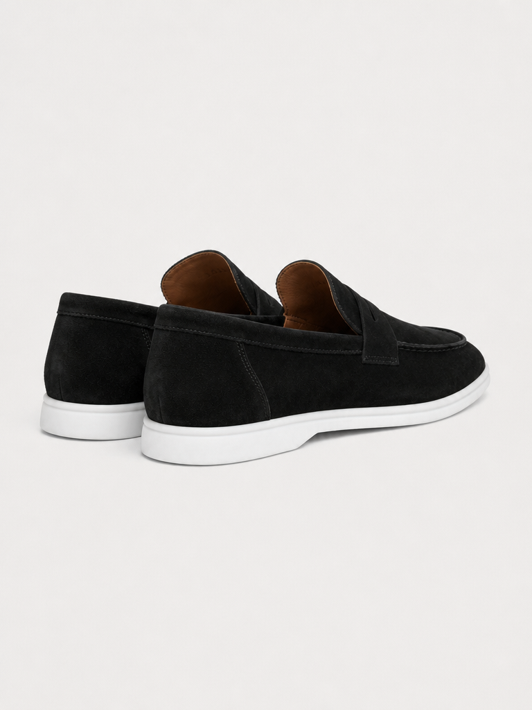 The Suede Loafer in Black — lifestyle